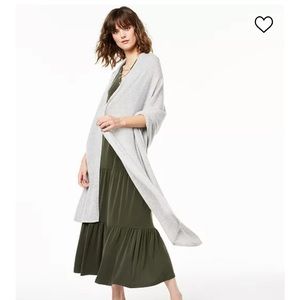 Charter Club 100% cashmere scarf gray NWT